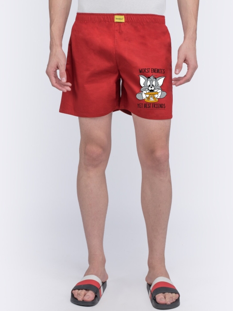 

Bewakoof Men Red Pure Cotton Printed Boxers 382606