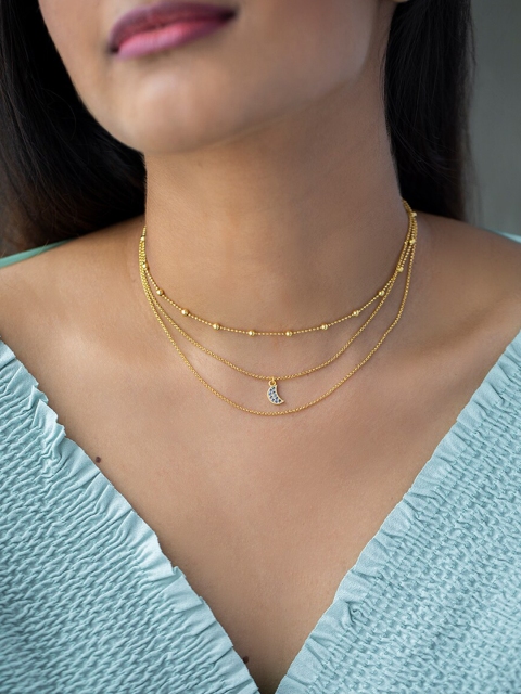 

SHAYA Women Gold-Plated Layered Choker Chain