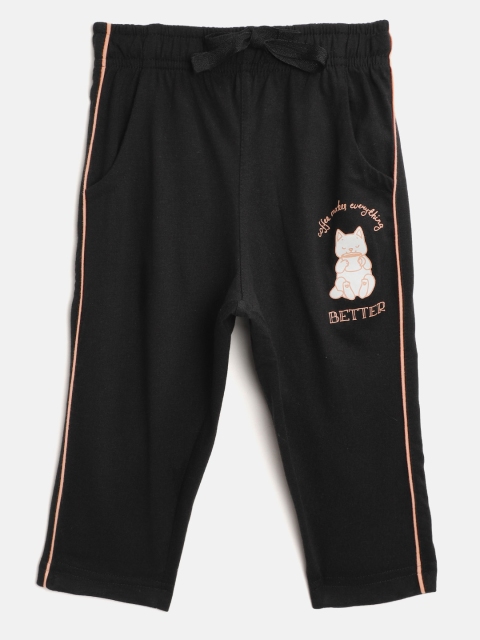 

Sweet Dreams Girls Black Solid Regular Fit Lounge Capris