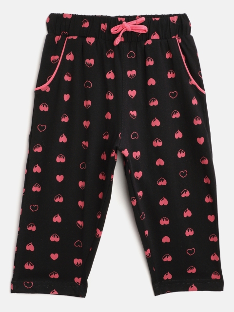 

Sweet Dreams Girls Black & Pink Conversational Print Regular Fit Capri