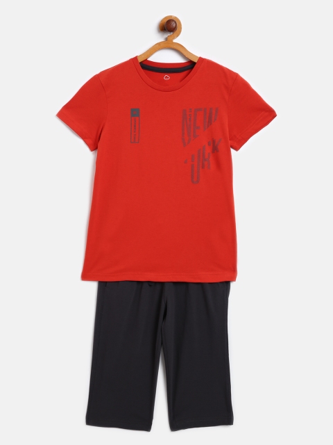 

Sweet Dreams Boys Rust Red & Charcoal Grey Typography Print Capri Set