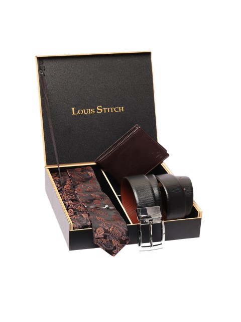 

LOUIS STITCH Men Brown & Black Accessory Gift Set