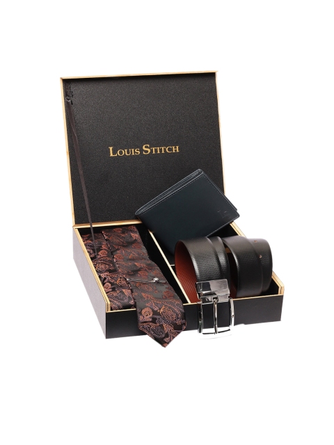 

LOUIS STITCH Men Brown & Black Accessory Gift Set