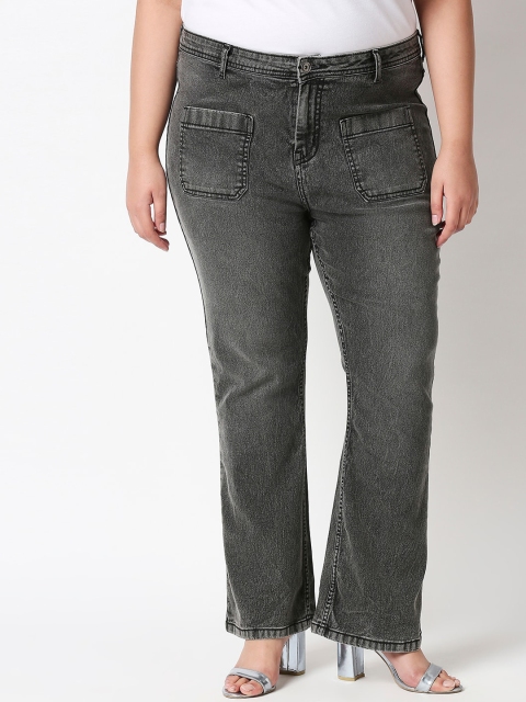 

X Claim Women Grey Bootcut High-Rise Heavy Fade Stretchable Jeans