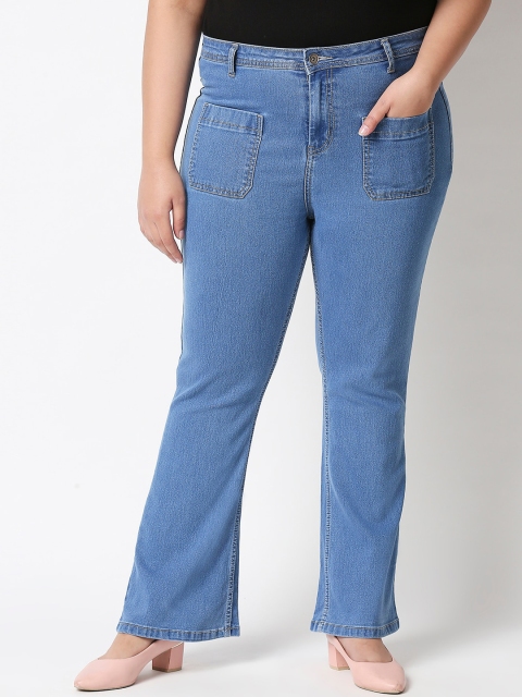 

X Claim Women Blue Bootcut High-Rise Stretchable Jeans