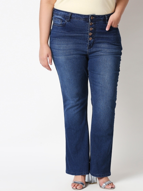 

X Claim Women Blue Bootcut High-Rise Heavy Fade Stretchable Jeans