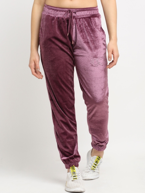 

Club York Women Burgundy Solid Straight-Fit Joggers