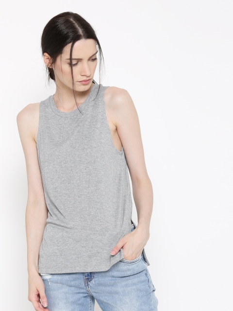 

FOREVER 21 Women Grey Melange Top