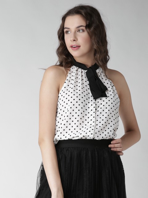 

FOREVER 21 Women White Printed Top