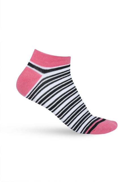 

Honey by Pantaloons Women Black & White Striped Ankle-Length Socks