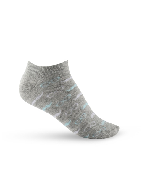 

Honey by Pantaloons Women Grey & Sea Green Patterned Ankle-Length Socks