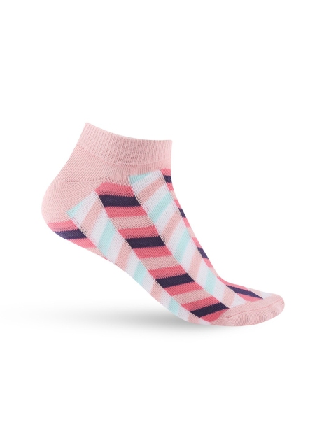 

Honey by Pantaloons Women Pink & Blue Striped Ankle-Length Socks