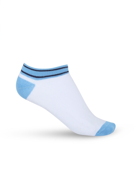 

Honey by Pantaloons Women White & Blue Colourblocked Ankle-Length Socks