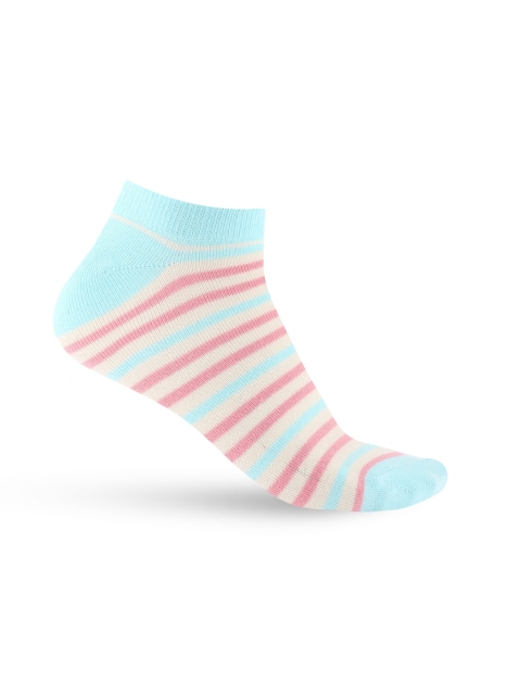 

Honey by Pantaloons Women Blue & Yellow Striped Ankle-Length Socks