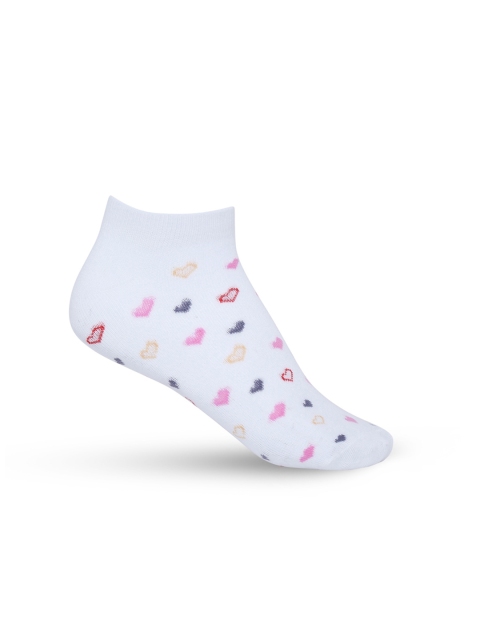 

Honey by Pantaloons Women White & Red Patterned Ankle-Length Socks