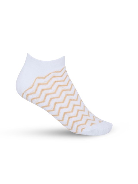

Honey by Pantaloons Women White & Beige Striped Ankle-Length Socks