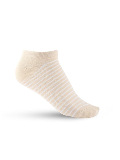 

Honey by Pantaloons Women Beige & White Striped Ankle-Length Socks