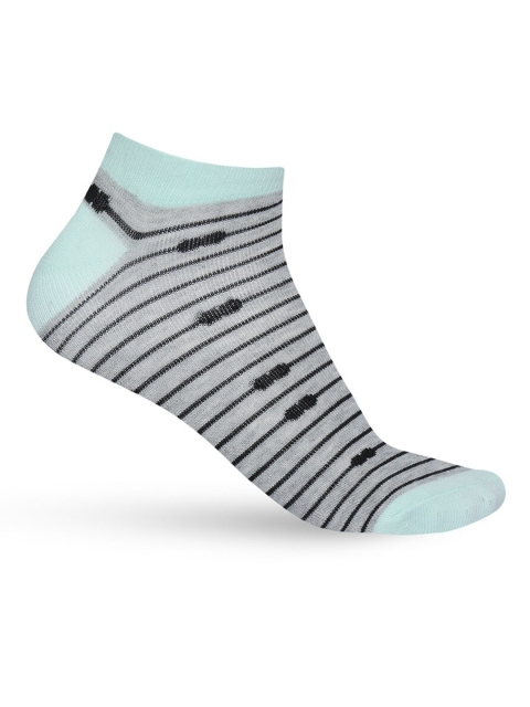 

Honey by Pantaloons Women Grey & Black Striped Ankle-Length Socks