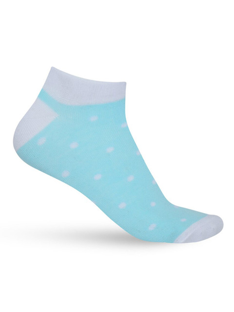 

Honey by Pantaloons Women Turquoise Blue & White Patterned Ankle-Length Socks