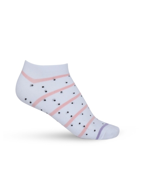 

Honey by Pantaloons Women White & Pink Patterned Ankle-Length Socks