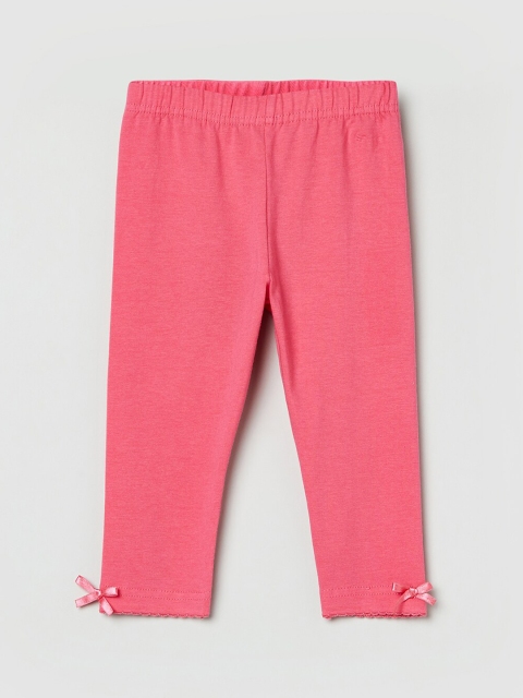 

max Girls Pink Solid Ankle-Length Leggings