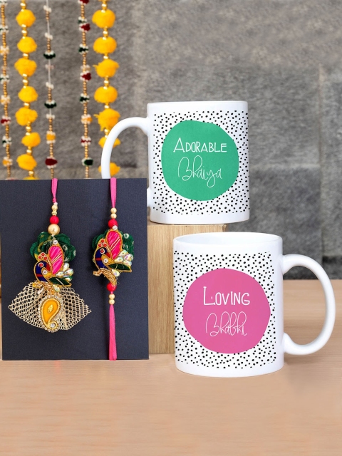 

TIED RIBBONS Bhaiya Bhabhi Rakhi Set with Printed Coffee Mug Combo Gift Pack, Multi