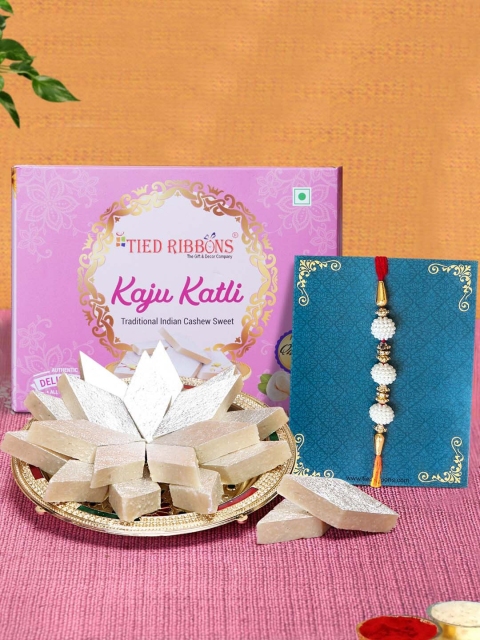 

TIED RIBBONS Multicoloured Kaju Katli Rakhi Gift Set, Multi