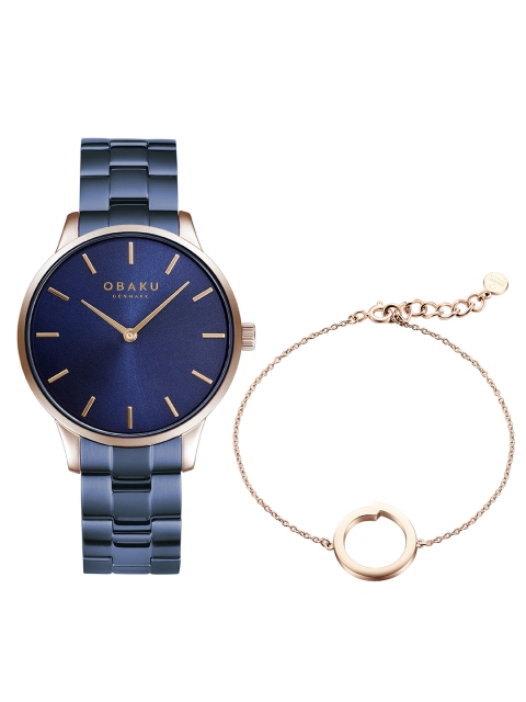 

Obaku Men Blue Brass Dial Analogue Watch with Bracelet J247GXVLSL