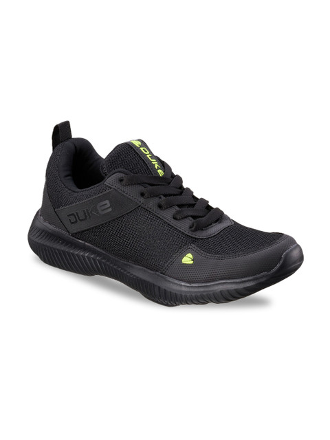 

Duke Men Black Running Shoes with Lace-Ups