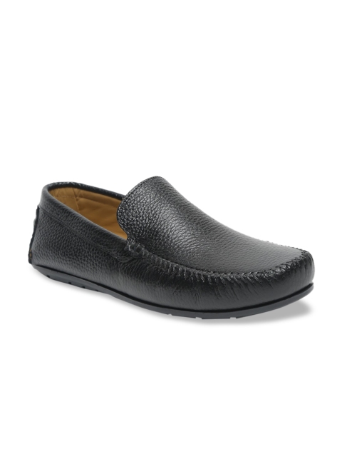 

Teakwood Leathers Men Black Textured Formal Loafers