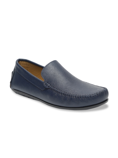 

Teakwood Leathers Men Blue Solid Leather Formal Loafers