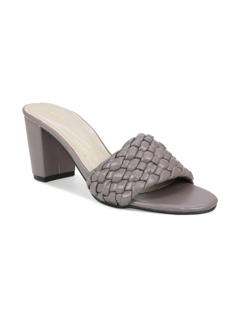 

Inc 5 Women Grey Woven Design Block Mules