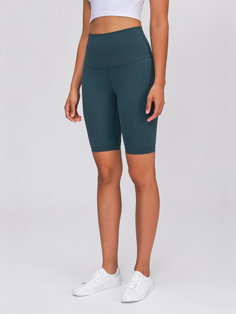 

URBANIC Women Teal Green Slim Fit High-Rise Gym Shorts