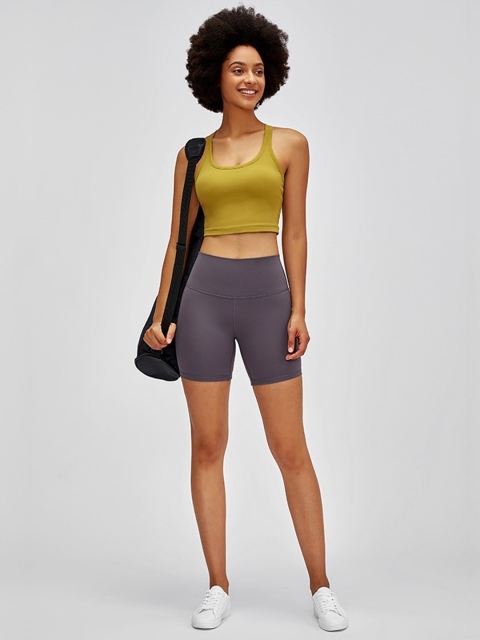 

URBANIC Women Charcoal Grey Slim Fit High-Rise Training or Gym Sports Shorts