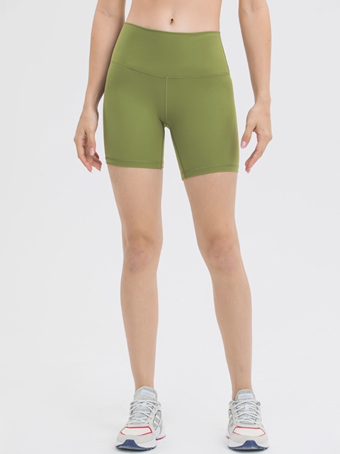 

URBANIC Women Green Slim Fit High-Rise Gym Shorts