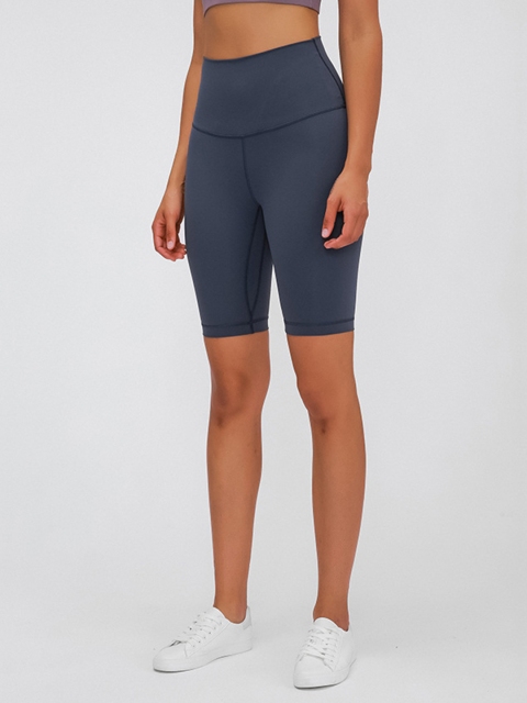 

URBANIC Women Navy Blue Slim Fit High-Rise Gym Shorts