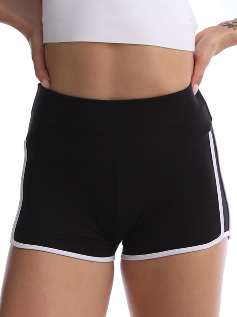 

URBANIC Women Black Solid Slim Fit High-Rise Sports Shorts