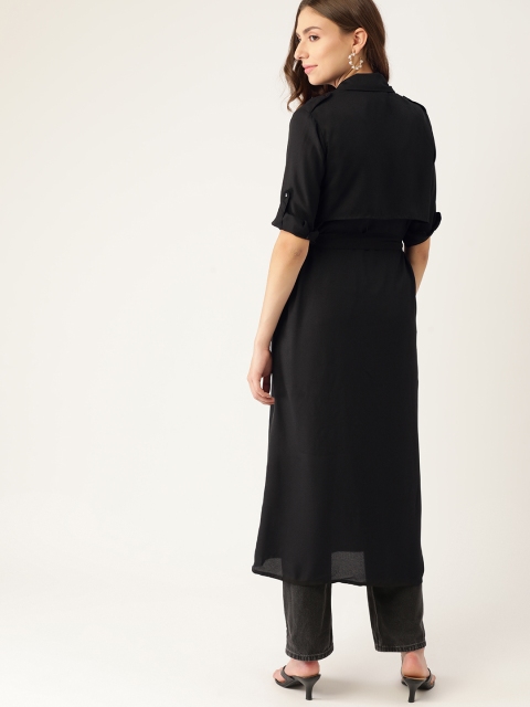 

DressBerry Women Black Longline Tie-Up Shrug