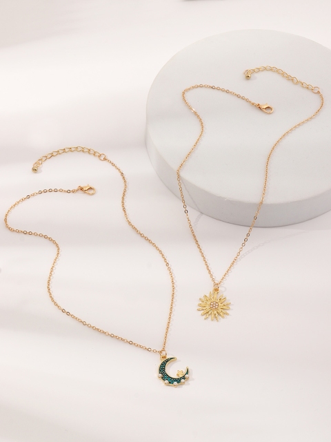 

URBANIC Set of 2 Gold-Toned Charm Detail Necklaces
