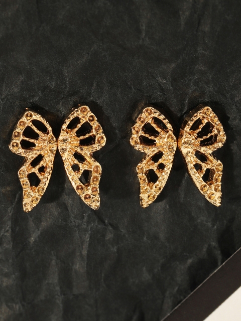 

URBANIC Set of 2 Gold-Toned Butterfly Shaped Studs