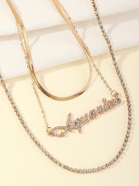 

URBANIC Set of 3 Gold-Toned Necklaces