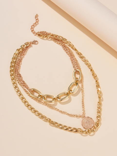

URBANIC Gold-Toned Link Chain Layered Necklace