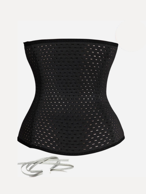 

URBANIC Women Black Solid Mesh Corset