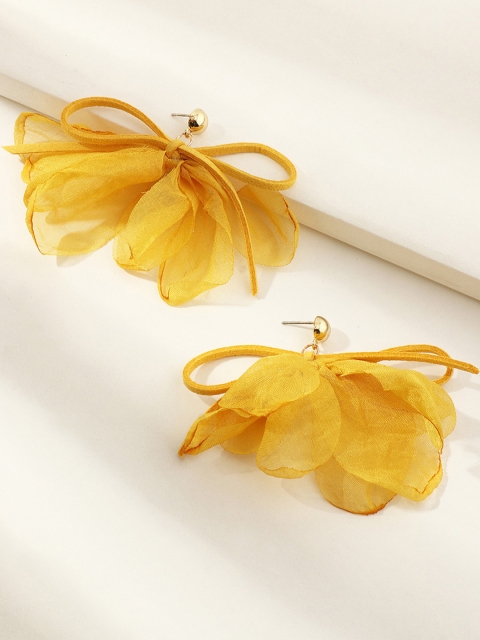 

URBANIC Yellow Floral Drop Earrings