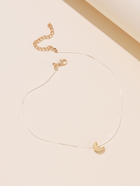 

URBANIC Gold-Toned Necklace with Crescent Shaped Charm Detail