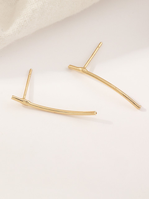 

URBANIC Gold-Toned Geometric Drop Earrings