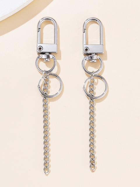 

URBANIC Silver-Toned Contemporary Drop Earrings