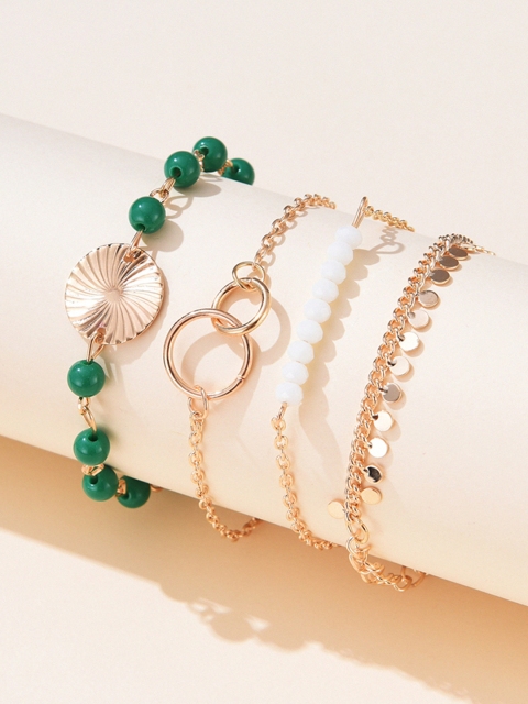 

URBANIC Women Set of 4 Gold-Toned Bracelets