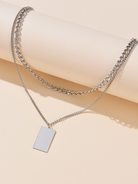 

URBANIC Silver-Toned Layered Chain Necklace