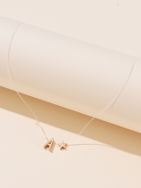 

URBANIC Gold-Toned & Transparent Alphabet-Shaped Necklace